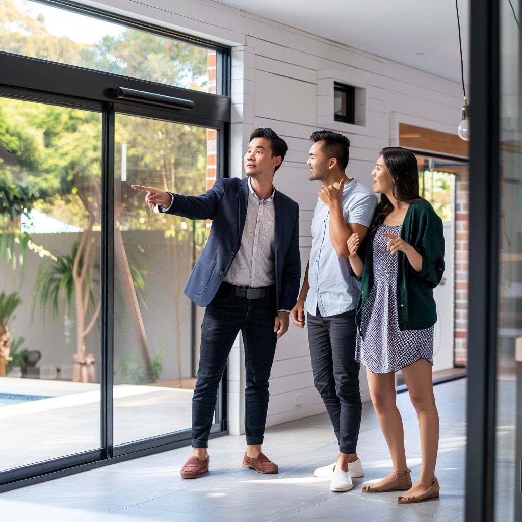 A group of people considering a house
